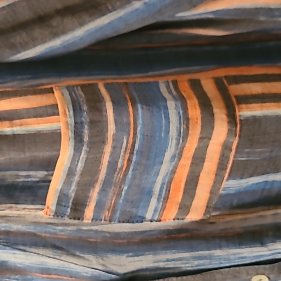 ZAC & RACHEL WOMEN'S LONG SLEEVE BLUE STRIPED FRONT BUTTON SHIRT SIZE MEDIUM - Picture 7 of 16